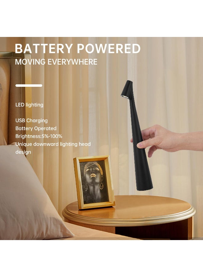 Touch Control LED Table Lamp, Rechargeable & Cordless Table Lamps with 3-Colour Dimmable Light, USB Charging Night Lamp for Bedroom, Living Room - Image 2